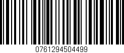 Código de barras (EAN, GTIN, SKU, ISBN): '0761294504499'