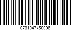 Código de barras (EAN, GTIN, SKU, ISBN): '0761847450006'