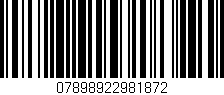 Código de barras (EAN, GTIN, SKU, ISBN): '07898922981872'