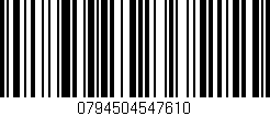 Código de barras (EAN, GTIN, SKU, ISBN): '0794504547610'