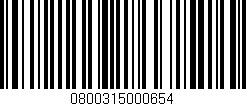 Código de barras (EAN, GTIN, SKU, ISBN): '0800315000654'