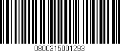 Código de barras (EAN, GTIN, SKU, ISBN): '0800315001293'