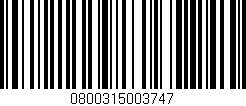 Código de barras (EAN, GTIN, SKU, ISBN): '0800315003747'