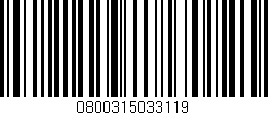 Código de barras (EAN, GTIN, SKU, ISBN): '0800315033119'