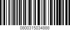Código de barras (EAN, GTIN, SKU, ISBN): '0800315034888'