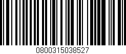 Código de barras (EAN, GTIN, SKU, ISBN): '0800315038527'