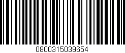 Código de barras (EAN, GTIN, SKU, ISBN): '0800315039654'