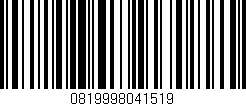 Código de barras (EAN, GTIN, SKU, ISBN): '0819998041519'
