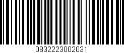 Código de barras (EAN, GTIN, SKU, ISBN): '0832223002031'