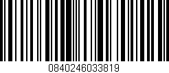 Código de barras (EAN, GTIN, SKU, ISBN): '0840246033819'