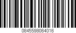 Código de barras (EAN, GTIN, SKU, ISBN): '0845598064016'