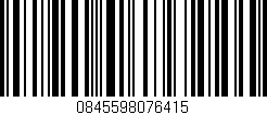 Código de barras (EAN, GTIN, SKU, ISBN): '0845598076415'