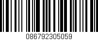 Código de barras (EAN, GTIN, SKU, ISBN): '086792305059'