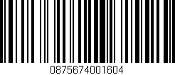 Código de barras (EAN, GTIN, SKU, ISBN): '0875674001604'
