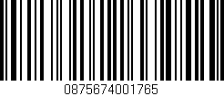 Código de barras (EAN, GTIN, SKU, ISBN): '0875674001765'
