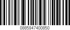 Código de barras (EAN, GTIN, SKU, ISBN): '0885947400850'