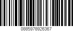 Código de barras (EAN, GTIN, SKU, ISBN): '0885978926367'