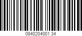 Código de barras (EAN, GTIN, SKU, ISBN): '0940204001.34'