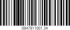 Código de barras (EAN, GTIN, SKU, ISBN): '0947911001.34'