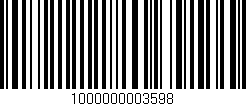 Código de barras (EAN, GTIN, SKU, ISBN): '1000000003598'