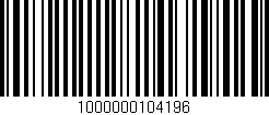 Código de barras (EAN, GTIN, SKU, ISBN): '1000000104196'
