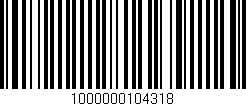 Código de barras (EAN, GTIN, SKU, ISBN): '1000000104318'