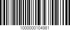 Código de barras (EAN, GTIN, SKU, ISBN): '1000000104981'