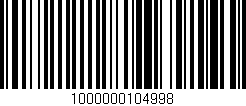 Código de barras (EAN, GTIN, SKU, ISBN): '1000000104998'