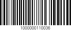 Código de barras (EAN, GTIN, SKU, ISBN): '1000000110036'