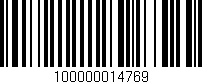 Código de barras (EAN, GTIN, SKU, ISBN): '100000014769'