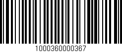 Código de barras (EAN, GTIN, SKU, ISBN): '1000360000367'