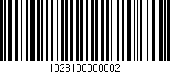 Código de barras (EAN, GTIN, SKU, ISBN): '1028100000002'