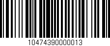 Código de barras (EAN, GTIN, SKU, ISBN): '10474390000013'