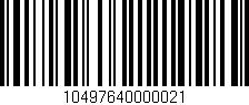 Código de barras (EAN, GTIN, SKU, ISBN): '10497640000021'