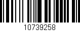 Código de barras (EAN, GTIN, SKU, ISBN): '10739258'