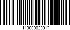 Código de barras (EAN, GTIN, SKU, ISBN): '1110000020317'