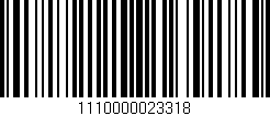 Código de barras (EAN, GTIN, SKU, ISBN): '1110000023318'
