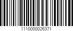 Código de barras (EAN, GTIN, SKU, ISBN): '1110000026371'