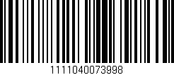Código de barras (EAN, GTIN, SKU, ISBN): '1111040073998'