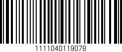 Código de barras (EAN, GTIN, SKU, ISBN): '1111040119078'
