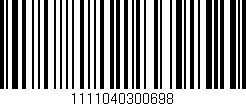 Código de barras (EAN, GTIN, SKU, ISBN): '1111040300698'