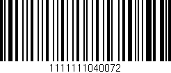 Código de barras (EAN, GTIN, SKU, ISBN): '1111111040072'