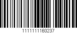 Código de barras (EAN, GTIN, SKU, ISBN): '1111111160237'
