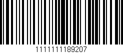 Código de barras (EAN, GTIN, SKU, ISBN): '1111111189207'