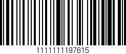 Código de barras (EAN, GTIN, SKU, ISBN): '1111111197615'