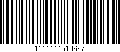 Código de barras (EAN, GTIN, SKU, ISBN): '1111111510667'