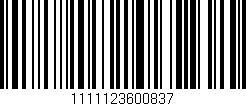 Código de barras (EAN, GTIN, SKU, ISBN): '1111123600837'