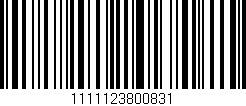 Código de barras (EAN, GTIN, SKU, ISBN): '1111123800831'