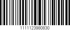 Código de barras (EAN, GTIN, SKU, ISBN): '1111123980830'