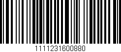 Código de barras (EAN, GTIN, SKU, ISBN): '1111231600880'